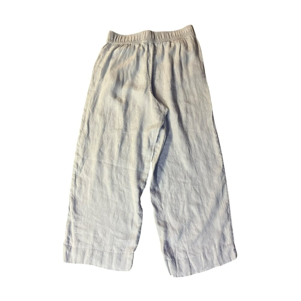 Cynthia Rowley 100% Linen Cropped Pants Womens L Light Gray Used - Picture 4 of 14